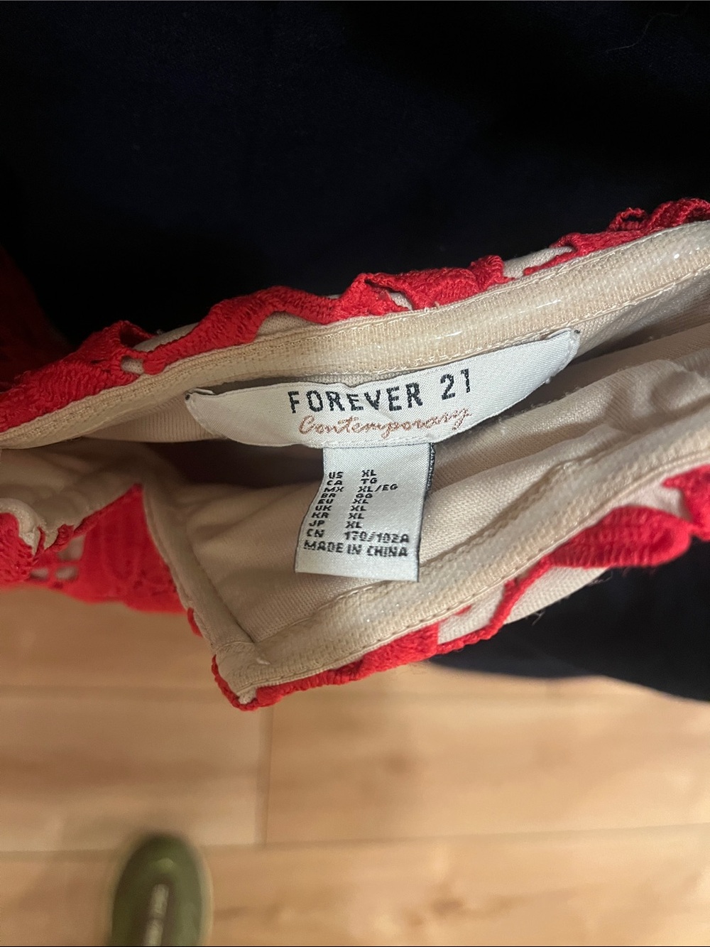 Forever 21 Red Lace women’s dress with Cream Lining